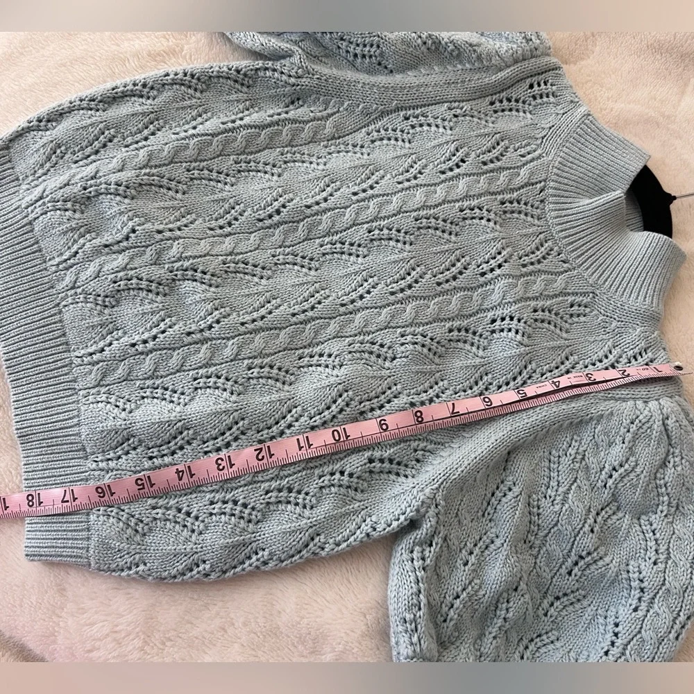 Alice +Olivia Kyoko Puff Sleeve Pullover Sweater S - Picture 11 of 17